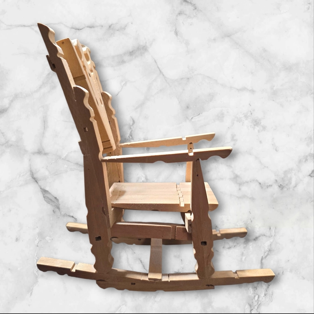 Handmade Little Wooden Rocking Chair - Picture 2 of 5
